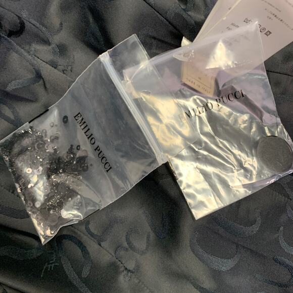 EMILIO PUCCI Size 12 Black Wool Mohair Sequined Jacket Blazer - Picture 9 of 10